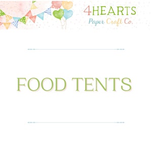 Food Tent Cards - Made to coordinate with ANY theme!