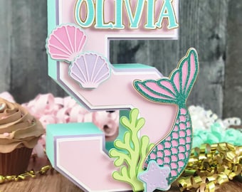 Mermaid 3D Letter, Mermaid Party