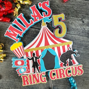 Circus Cake Topper, Under the Big Top Cake Topper, Three Ring Circus