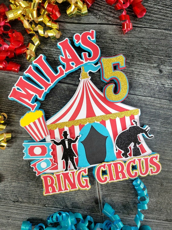 Circus Cake Topper Under the Big Top Cake Topper Three Ring Circus Etsy