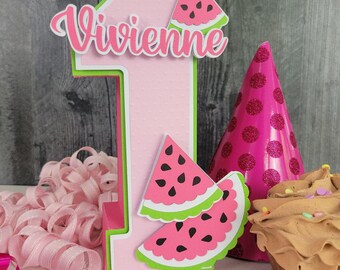 Número o letra 3D de sandía - Cumpleaños único en un melón