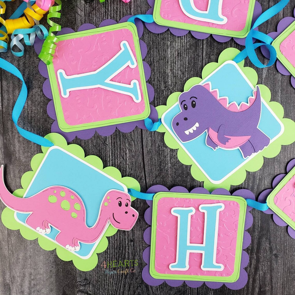 Dinosaur Birthday Banner Girl Dinosaur Banner | Etsy