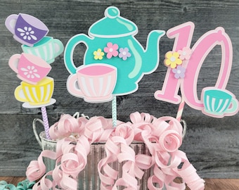 Tea Party Centerpiece - Tea Birthday - Tea Time - Tea Party