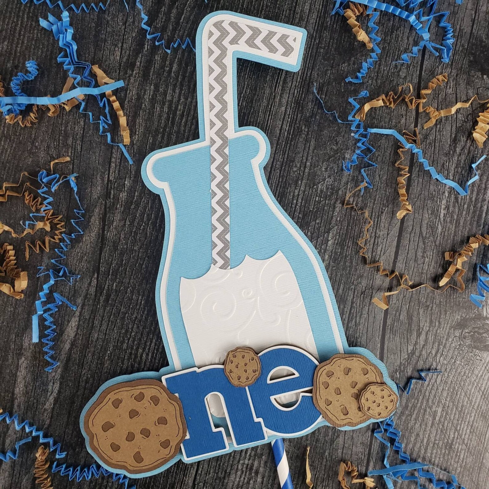 Cookie Cake Topper Milk and Cookies Cake Topper Etsy
