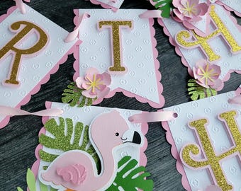 Flamingo Birthday Banner