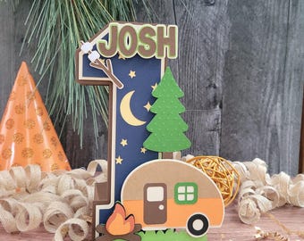 One Happy Camper 3D Number - Camper Centerpiece
