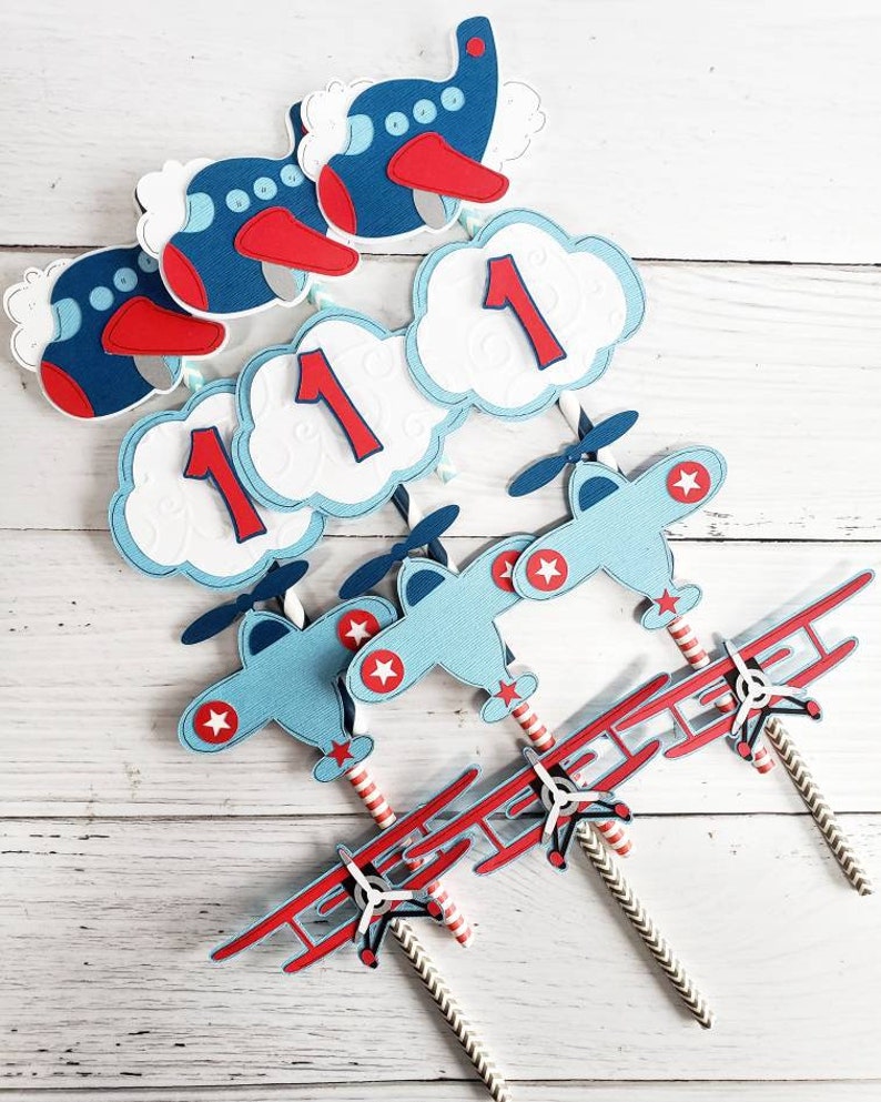 Airplane Cupcake Toppers Etsy