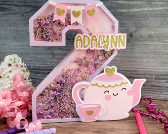 3D Tea Party Number: Shaker Birthday Decoration