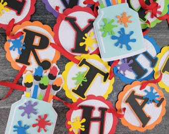 Artist Birthday Banner: Colorful Paint Party Decor