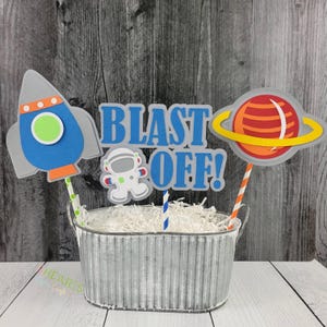 Space Birthday Centerpiece - Space Party - Astronaut Party - Rocketship Birthday - Space Birthday