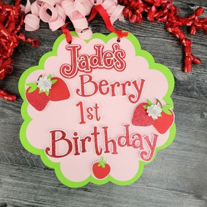 Strawberry Birthday Door Sign