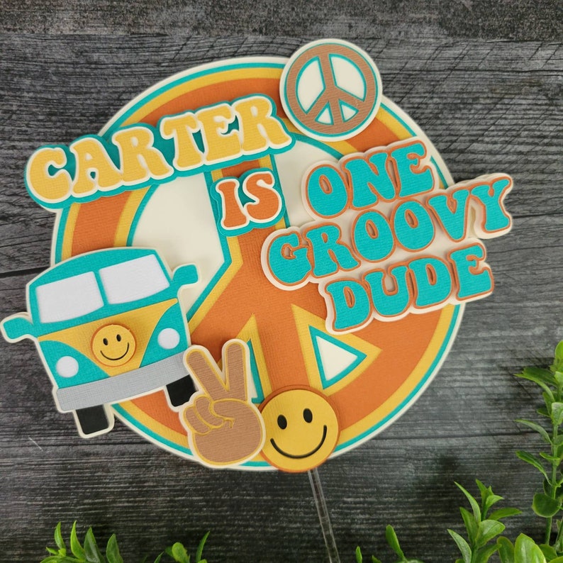 Groovy Dude Cake Topper One Groovy Dude - Etsy