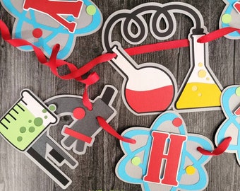 Science Birthday Banner, Mad Science Birthday Banner