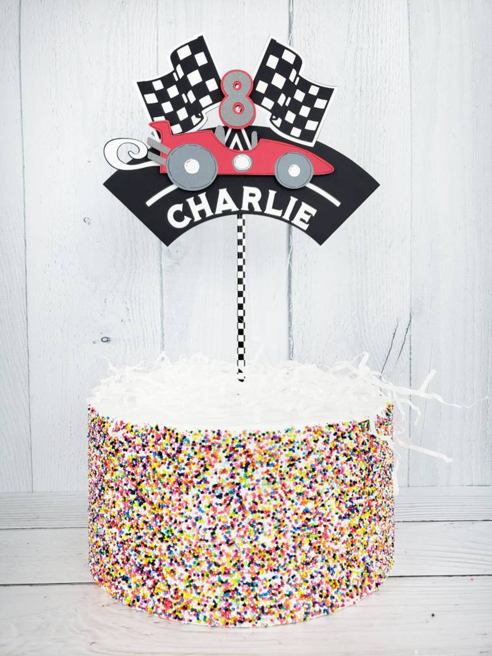Race Car Cake Topper Racing Cake Topper Etsy
