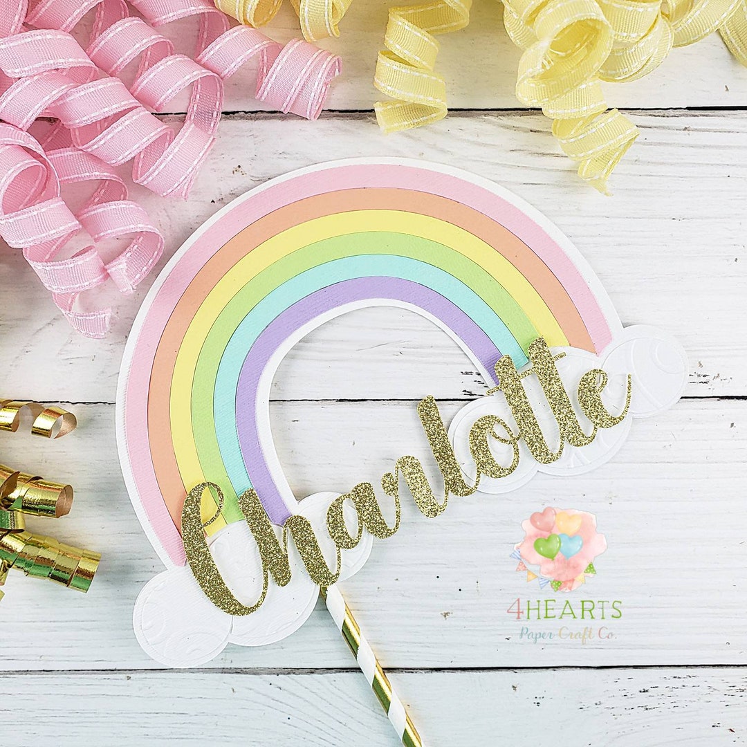 Rainbow Cake Topper - Etsy