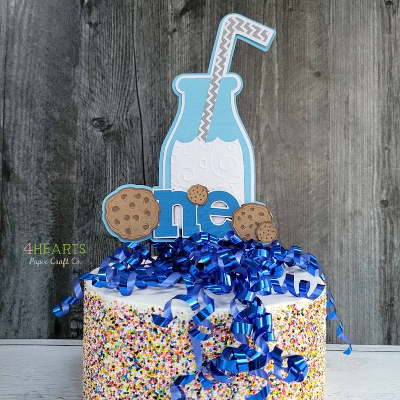Cookie Cake Topper Milk and Cookies Cake Topper Etsy