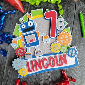 Robot Cake Topper, Robot Birthday Centerpiece