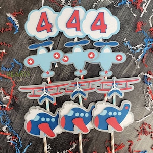 Airplane Cupcake Toppers - Plane Cupcake Toppers - Airplane Birthday - Plane Birthday