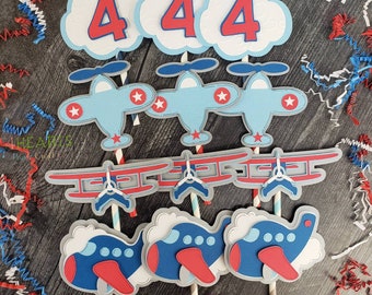 Airplane Cupcake Toppers - Plane Cupcake Toppers - Airplane Birthday - Plane Birthday