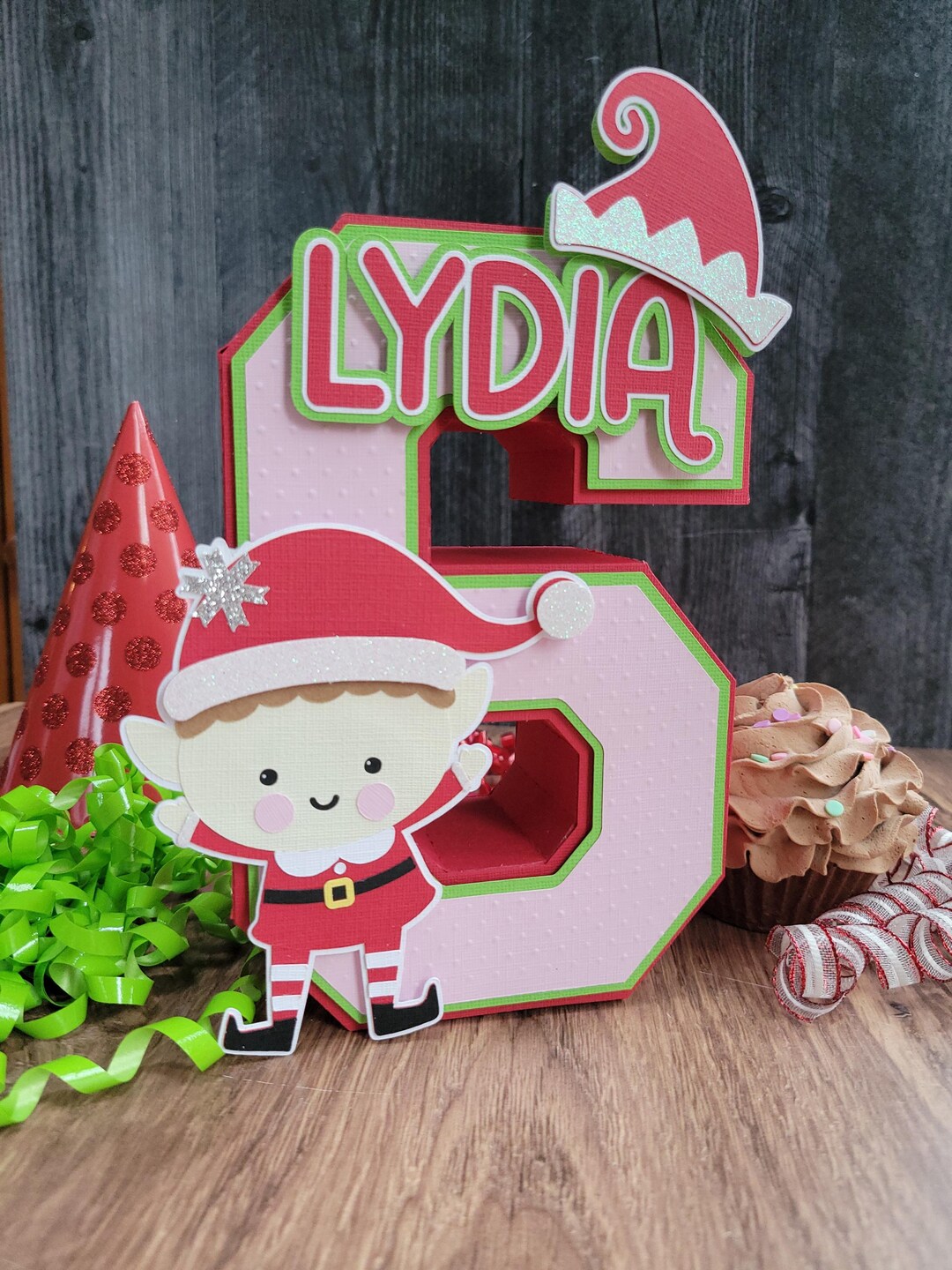 Elf Style Numbers Elf 3D Number - Elf Birthday Party - Etsy