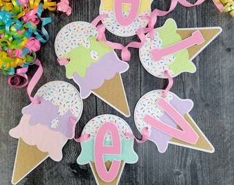 Ice Cream Birthday Banner, Ice Cream Cones, Ice Cream Decorations