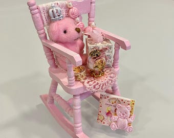 1:12 scale Dollshouse pink nursery chair
