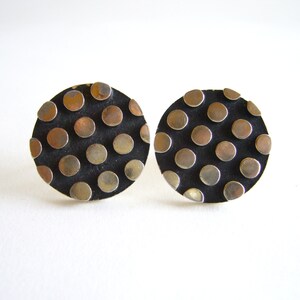 1960&#39;s Mid Century Modernist Dotted Silver Tone Metal Cuff Links