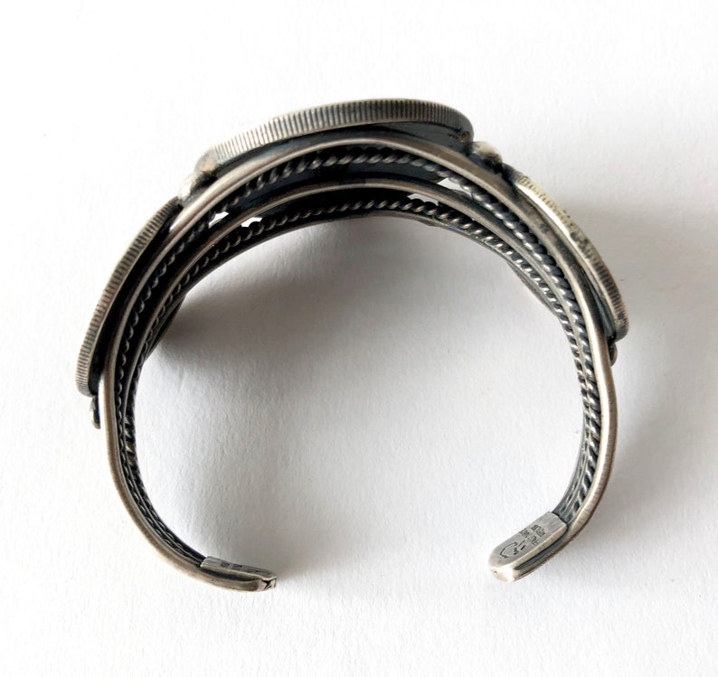 Summer Sale Buffalo Dancer Native American Sterling Silver Liberty Peace Walking Coin Cuff Bracelet