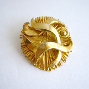 Zahara Schatz Gold Tone Metal Modernist Brooch