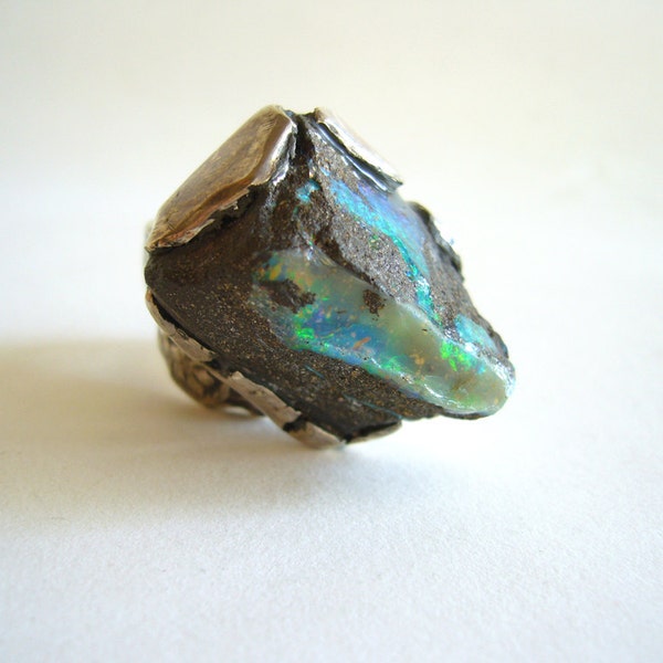 1970's Modernist Australian Opal Ring by Ben Kupferman