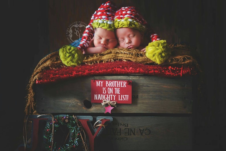 Newborn Photography Prop Baby Christmas Santa elf hat photo prop gift