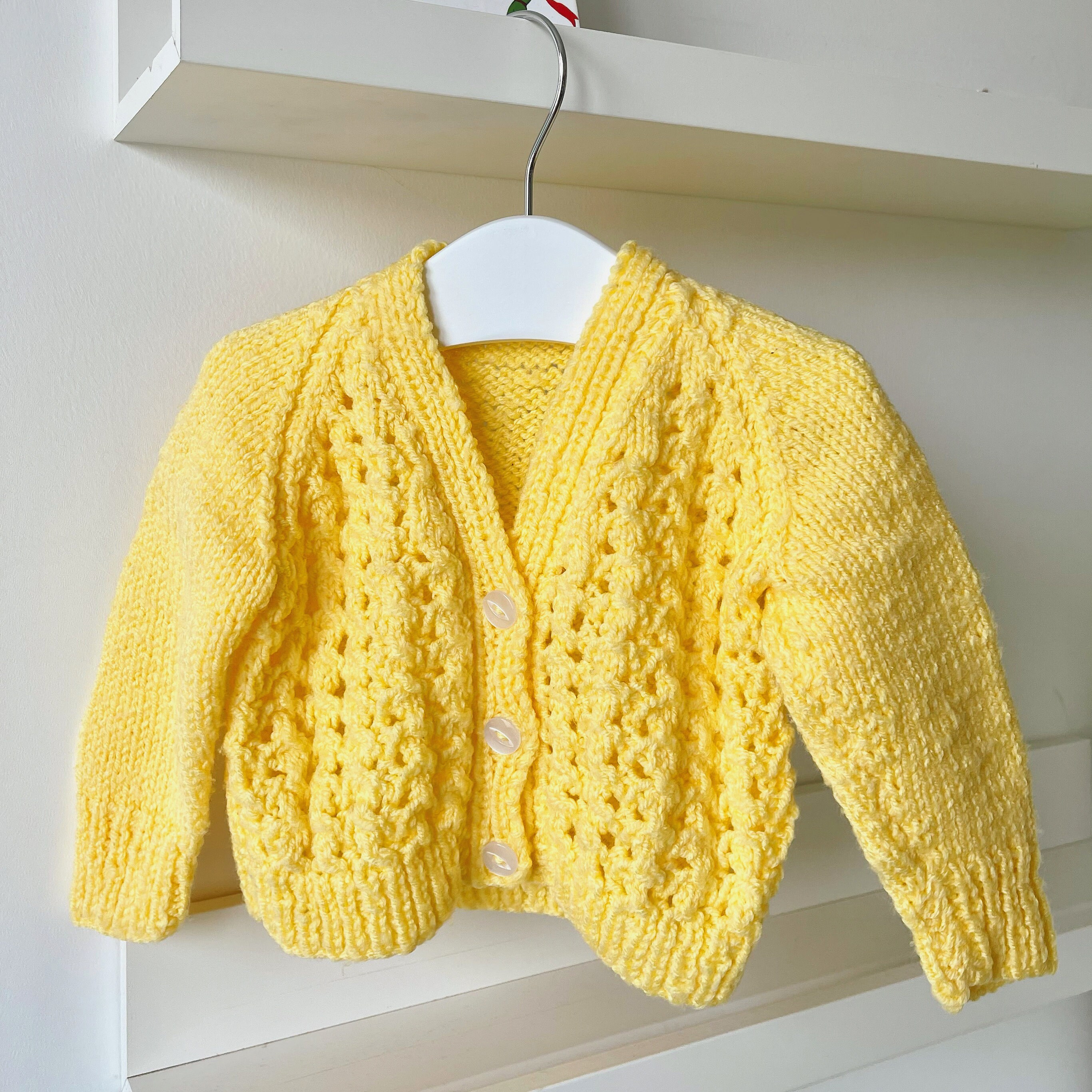 Baby Cardigan 36 Months Yellow Personalised Baby Gift Etsy