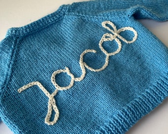 Personalised baby cardigan