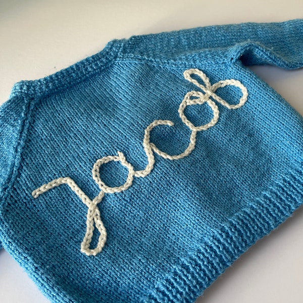 Personalised baby cardigan