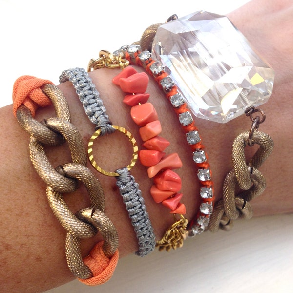 Coral Darling Arm Candy Bracelet Stack Set- Last One in Stock