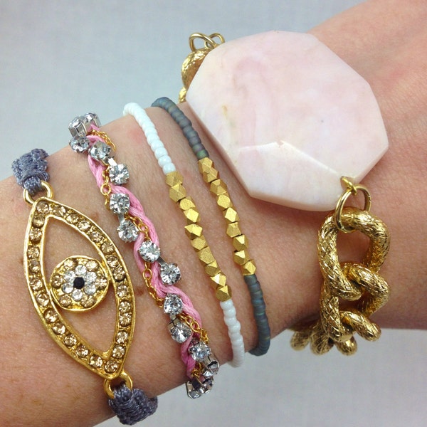 Auf Verkauf-Pretty In Pink gestapelt Armband Set