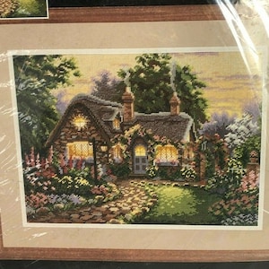 Dimensions Twilight Cottage Designer Lisa Burns Needlepoint 2441 Vtg 1996 Sealed