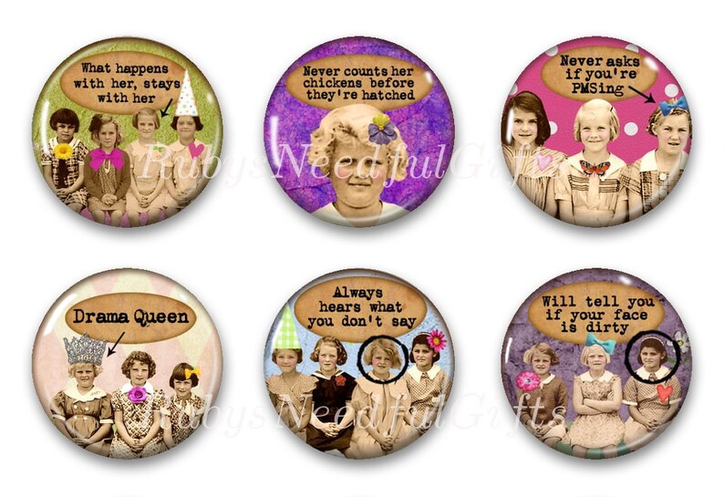 Button Fridge Retro Friends Etsy