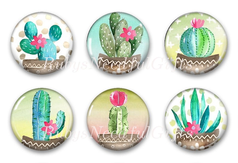 Cactus Magnets Button Magnets Fridge Magnets Cacti Magnets - Etsy