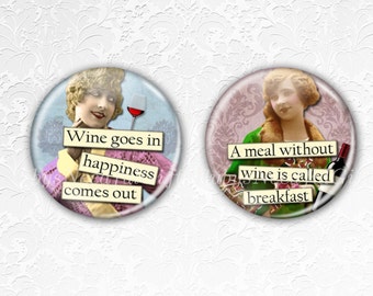 Wine Coasters, Coasters, Drink Coasters, Vintage Diva Coasters, Tableware, Hostess Gift, Birthday Gift, Best friends gift, Set of 2.