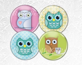 Owl Coasters, Coasters, Drink Coasters, Round Coasters, Tableware, Hostess Gift, Best friends gift, Set of 4.