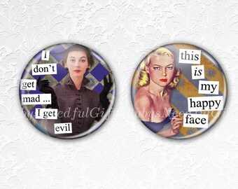 Coasters, Coffee, Wine Coasters, Drink Coasters, Retro Diva Coasters, Tableware, Hostess Gift, Birthday Gift, Best friends gift, Set of 2.