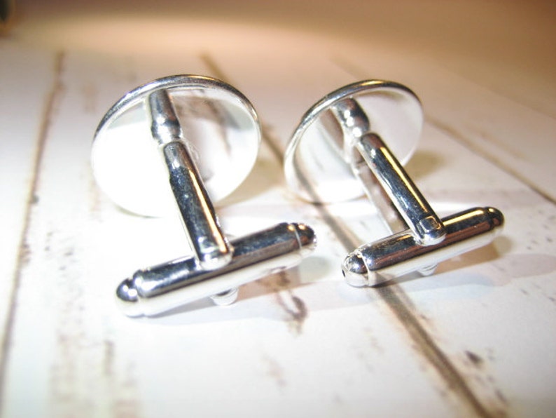 Cufflinks 16mm Silver Plated Cufflinks Mens' Cufflinks Etsy