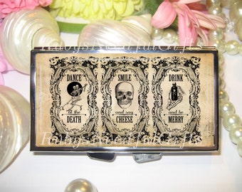 Pill Case, 7 day Pill Box, Pill Case, Pill Box, 7 Sections, Pill Container, Best Friend Gift, Gift for Him,Medicine Organiser, Skulls Poison