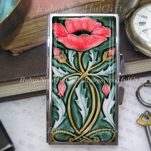 Art Nouveau Pill Case, 7 day Pill Box, Pill Case, Pill Box, 7 Sections, Pill Container,Best Friend Gift, Medicine Organiser, Poppy Pill Box.