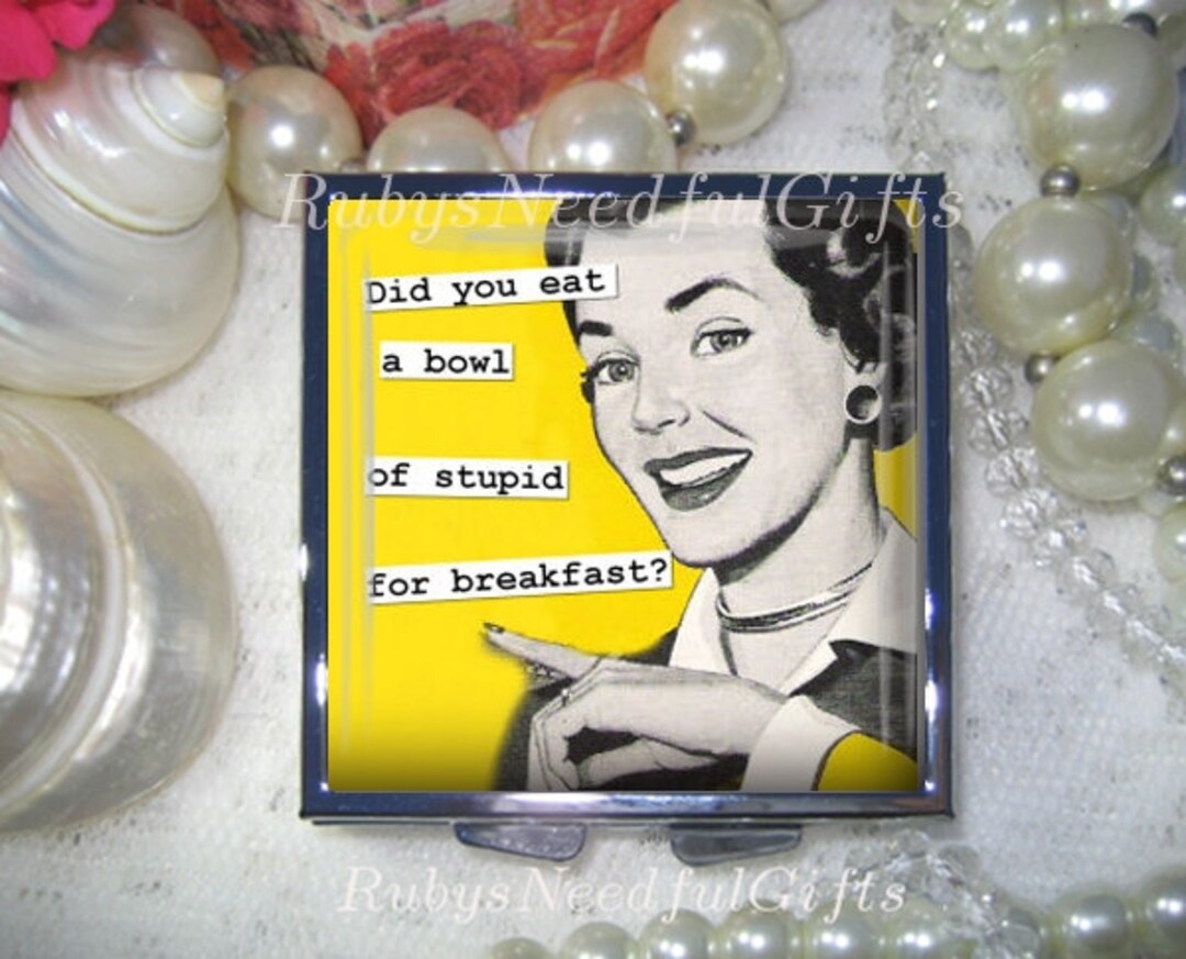 Pill Case Retro Sassy Housewife Square Pill Case Pill Box Etsy Ireland