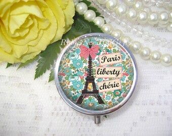 Pill Case, Paris Pill Box,Pill Container, Mint Case, Gift for her, Best Friend Gift, Medicine Organiser, Paris.