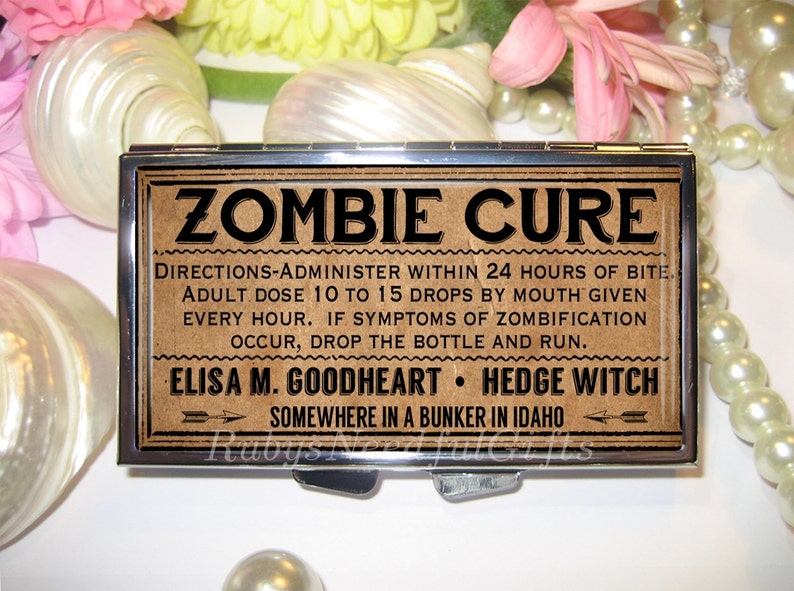 Zombie Pill Case, 7 day Pill Box, Pill Case, Pill Box, 7 Sections, Pill Container, Best Friend Gift, Gift for Him,Medicine Organiser, Zombie image 1