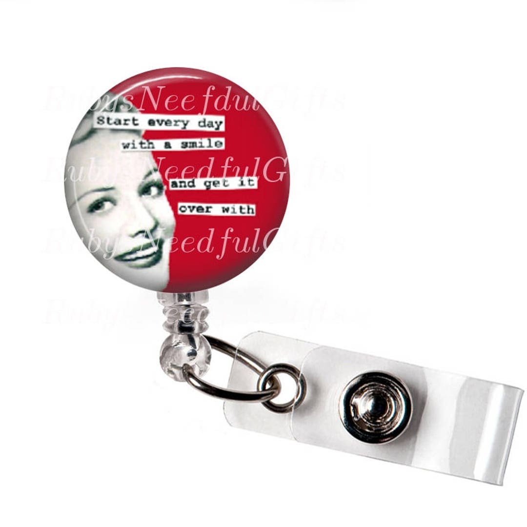Retractable ID Badge Holder ID Badge Reel Button Badge Reel Etsy