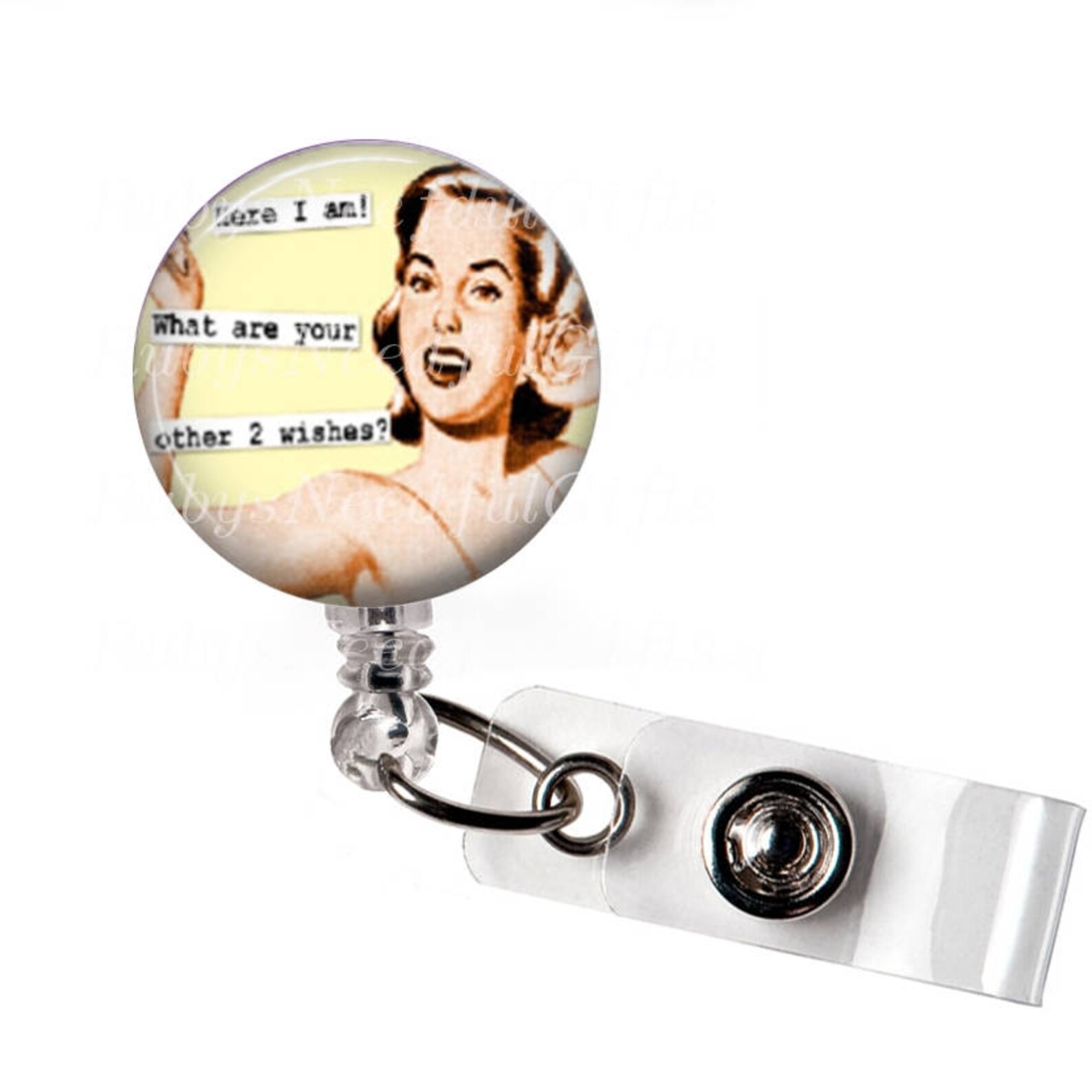 Retractable ID Badge Holder ID Badge Reel Funny Sayings Etsy